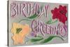 Birthday Greetings, Flowers-null-Stretched Canvas