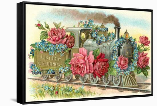 Birthday Greetings, Rose Train-null-Framed Stretched Canvas