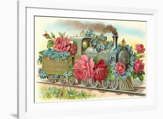 Birthday Greetings, Rose Train-null-Framed Art Print