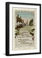 Birthday Greetings to My Dear Uncle, Birthday Card, C1940-Valentine-Framed Giclee Print