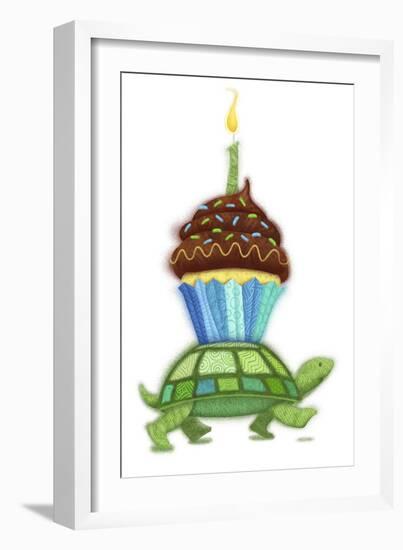 Birthday Turtle on the Way-April Hartmann-Framed Giclee Print