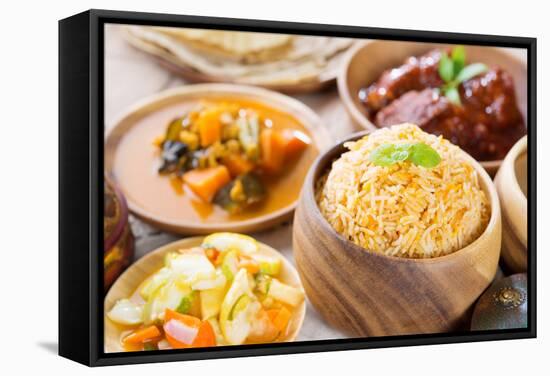 Biryani Rice or Briyani Rice, Fresh Cooked Basmati Rice, Delicious Indian Cuisine.-szefei-Framed Stretched Canvas