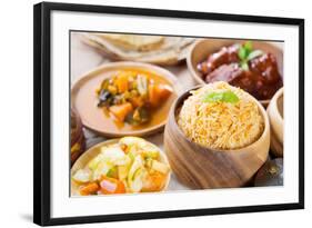 Biryani Rice or Briyani Rice, Fresh Cooked Basmati Rice, Delicious Indian Cuisine.-szefei-Framed Photographic Print