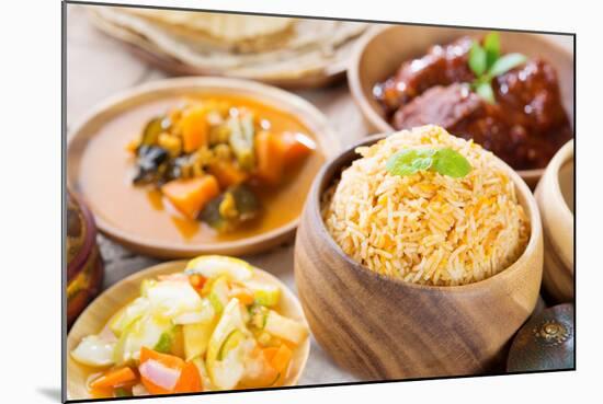 Biryani Rice or Briyani Rice, Fresh Cooked Basmati Rice, Delicious Indian Cuisine.-szefei-Mounted Photographic Print