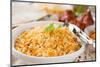 Biryani Rice or Briyani Rice, Fresh Cooked, Traditional Indian Food on Dining Table.-szefei-Mounted Photographic Print