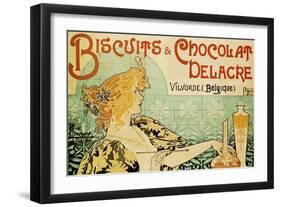 Biscuits and Chocolate Delcare-Alphonse Mucha-Framed Art Print