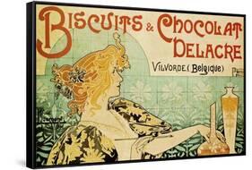 Biscuits and Chocolate Delcare-Alphonse Mucha-Framed Stretched Canvas