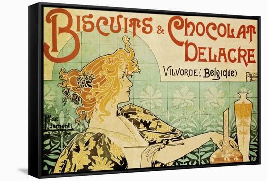Biscuits and Chocolate Delcare-Alphonse Mucha-Framed Stretched Canvas