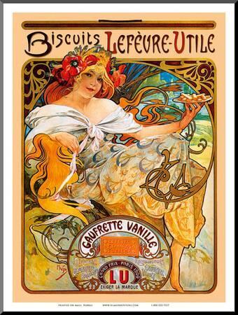 AD VINTAGE NOUVEAU MUCHA BISCUITS COOKIES FRANCE ART PRINT POSTER LF222