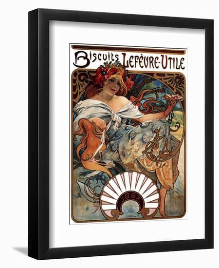 Biscuits Lefevre-Utile, 1896-Alphonse Mucha-Framed Giclee Print