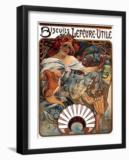 Biscuits Lefevre-Utile, 1896-Alphonse Mucha-Framed Giclee Print