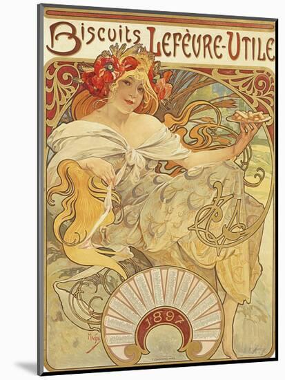 Biscuits Lefevre-Utile, 1897-Alphonse Mucha-Mounted Premium Giclee Print