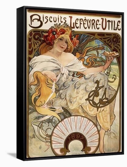Biscuits Lefevre-Utile', Designed as a Calendar for 1897, 1896 (Lithograph in Colours)-Alphonse Mucha-Framed Stretched Canvas