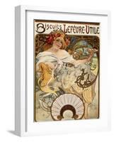 Biscuits Lefevre-Utile', Designed as a Calendar for 1897, 1896 (Lithograph in Colours)-Alphonse Mucha-Framed Giclee Print