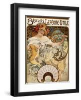 Biscuits Lefevre-Utile', Designed as a Calendar for 1897, 1896 (Lithograph in Colours)-Alphonse Mucha-Framed Giclee Print