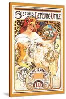 Biscuits Lefevre-Utile-Alphonse Mucha-Stretched Canvas