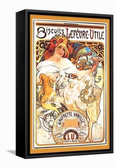 Biscuits Lefevre-Utile-Alphonse Mucha-Framed Stretched Canvas