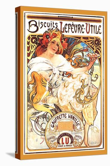 Biscuits Lefevre-Utile-Alphonse Mucha-Stretched Canvas