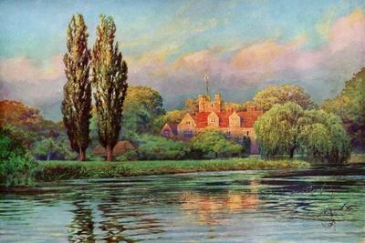 1924 Original Colour Art Bisham Abbey Berkshire Print 96 Years Old F Varley A 