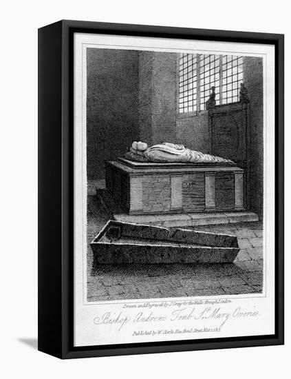 Bishop Andrew's Tomb, St Mary Overie's Church, Southwark, London, 1817-J Greig-Framed Stretched Canvas