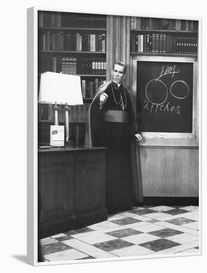 Bishop Fulton Sheen Presents an Illustrated Theology Lesson on His Tv Show, Life Is Worth Living-null-Framed Photo