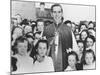 Bishop Fulton Sheen with Irish Children in Choghan County, Roscommon, Ireland-null-Mounted Photo
