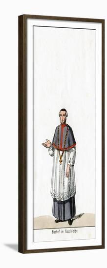 Bishop in House Dress, Costume Design for Shakespeare's Play, Henry VIII, 19th Century-null-Framed Giclee Print