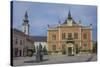 Bishop's Palace, Zmaj statue and Orthodox Cathedral, Novi Sad, Vojvodina, Serbia, Europe-Rolf Richardson-Stretched Canvas