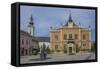 Bishop's Palace, Zmaj statue and Orthodox Cathedral, Novi Sad, Vojvodina, Serbia, Europe-Rolf Richardson-Framed Stretched Canvas