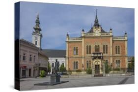 Bishop's Palace, Zmaj statue and Orthodox Cathedral, Novi Sad, Vojvodina, Serbia, Europe-Rolf Richardson-Stretched Canvas