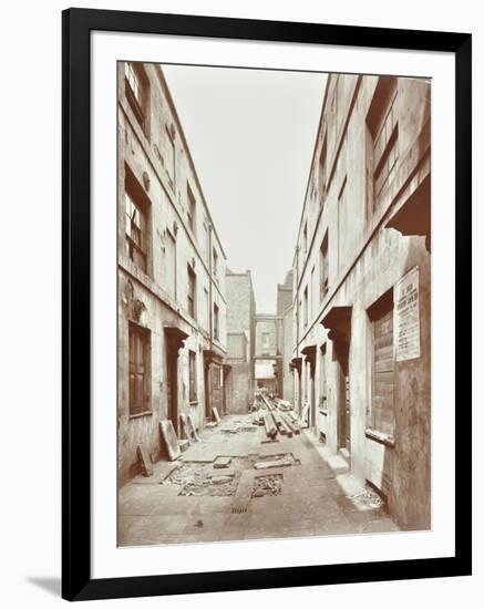 Bishops Court with Boarded-Up Houses, London, 1906-null-Framed Photographic Print