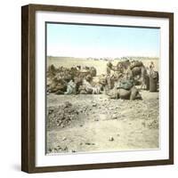 Biskra (Algeria), Caravan at Rest-Leon, Levy et Fils-Framed Photographic Print