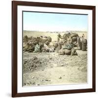 Biskra (Algeria), Caravan at Rest-Leon, Levy et Fils-Framed Photographic Print