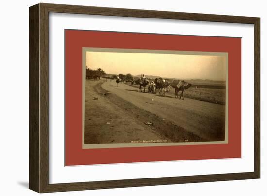 Biskra Departure of a Caravan, Algiers-Etienne & Louis Antonin Neurdein-Framed Giclee Print