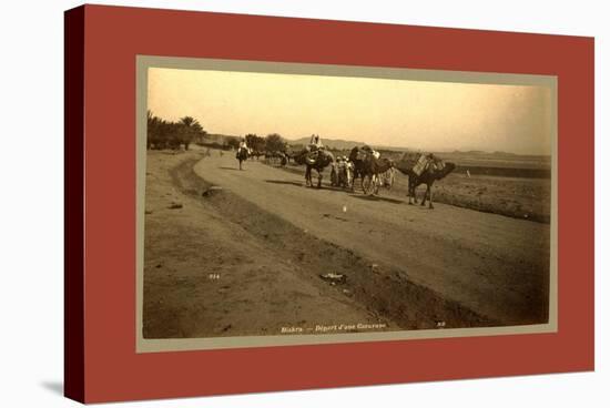 Biskra Departure of a Caravan, Algiers-Etienne & Louis Antonin Neurdein-Stretched Canvas