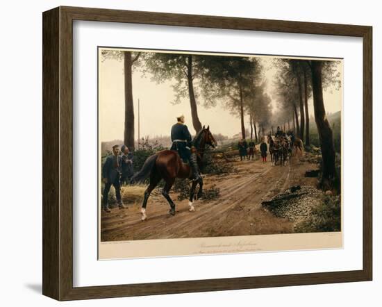 Bismarck and Napoleon Meeting at the Chaussee Von Donchery on the 2nd September 1870-Anton Alexander von Werner-Framed Giclee Print