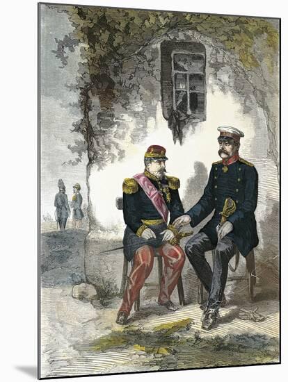 Bismarck Conversing with Napoleon III after His Capture in the Battle of Sedan, September 2, 1870-null-Mounted Giclee Print