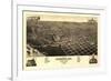 Bismarck, North Dakota - Panoramic Map-Lantern Press-Framed Premium Giclee Print