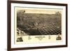 Bismarck, North Dakota - Panoramic Map-Lantern Press-Framed Premium Giclee Print