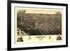 Bismarck, North Dakota - Panoramic Map-Lantern Press-Framed Premium Giclee Print