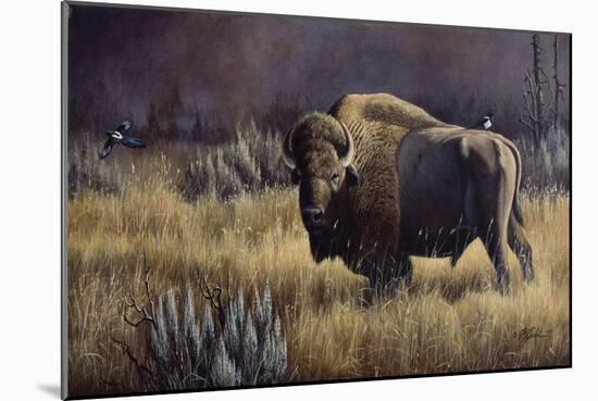 Bison and Magpies-Wilhelm Goebel-Mounted Giclee Print