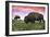 Bison and Sunset-Lantern Press-Framed Art Print