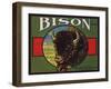 Bison Brand - Upland, California - Citrus Crate Label-Lantern Press-Framed Art Print