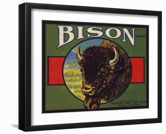 Bison Brand - Upland, California - Citrus Crate Label-Lantern Press-Framed Art Print