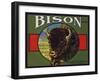 Bison Brand - Upland, California - Citrus Crate Label-Lantern Press-Framed Art Print