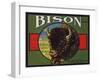 Bison Brand - Upland, California - Citrus Crate Label-Lantern Press-Framed Art Print