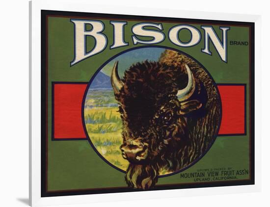 Bison Brand - Upland, California - Citrus Crate Label-Lantern Press-Framed Art Print