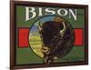 Bison Brand - Upland, California - Citrus Crate Label-Lantern Press-Framed Art Print
