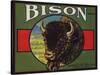 Bison Brand - Upland, California - Citrus Crate Label-Lantern Press-Stretched Canvas