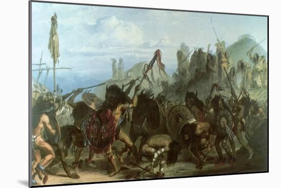 Bison Dance of the Mandan Indians, 1833-Karl Bodmer-Mounted Giclee Print